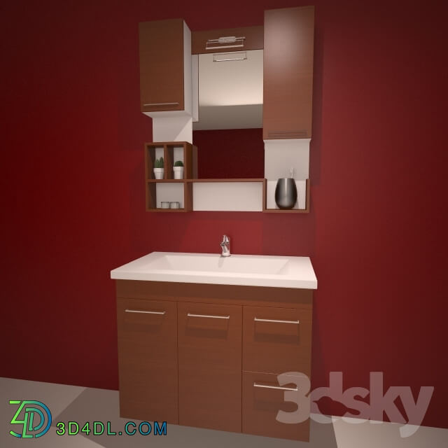 Bathroom furniture - Orka Saros 100 Abanoz Bathroom Cabinet