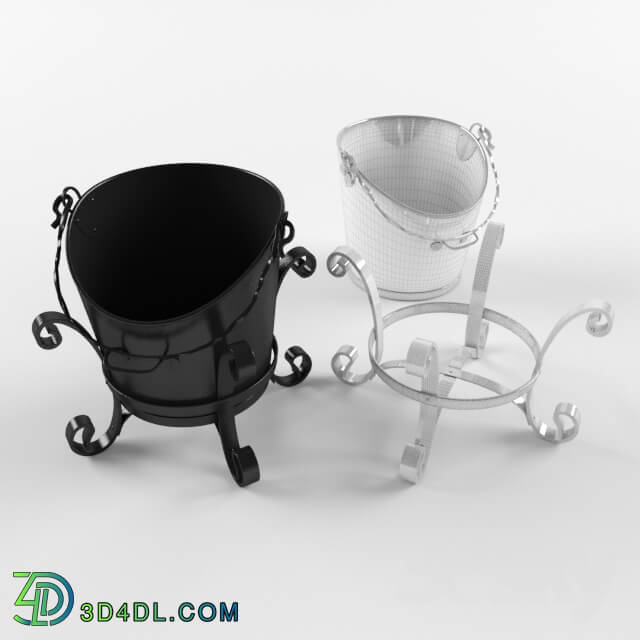 Fireplace - Coal bucket hammered _by the fireplace_