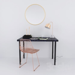 Table _ Chair - Set of decorative copper elements 