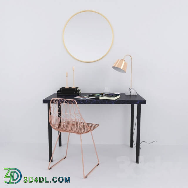 Table _ Chair - Set of decorative copper elements