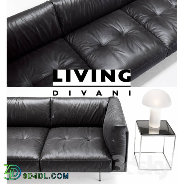 Sofa - Living divani leather rod sofa