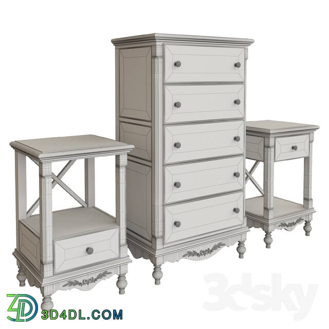 Sideboard _ Chest of drawer - The chest of drawers is high_ the curbstone is for the present. lamps