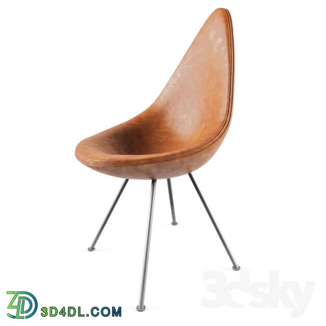 Chair - Fritz Hansen drop leather dining chair