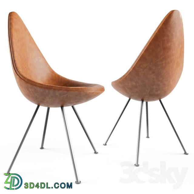 Chair - Fritz Hansen drop leather dining chair