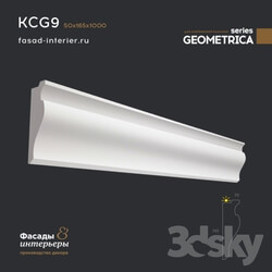 Decorative plaster - Gypsum cornice - KCG9. Dimensions _50x165x1000_. Exclusive series of decor _Geometrica_. 