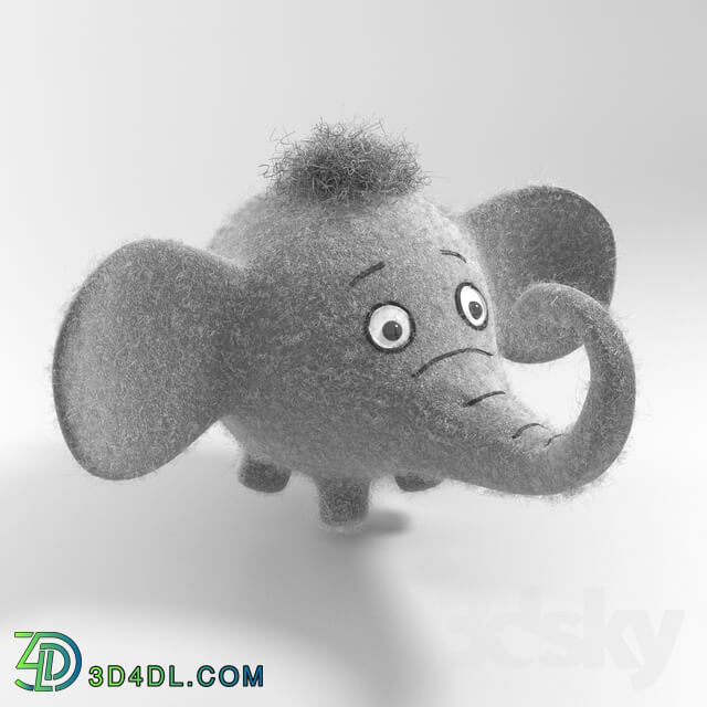 Toy - Felt gray elephant