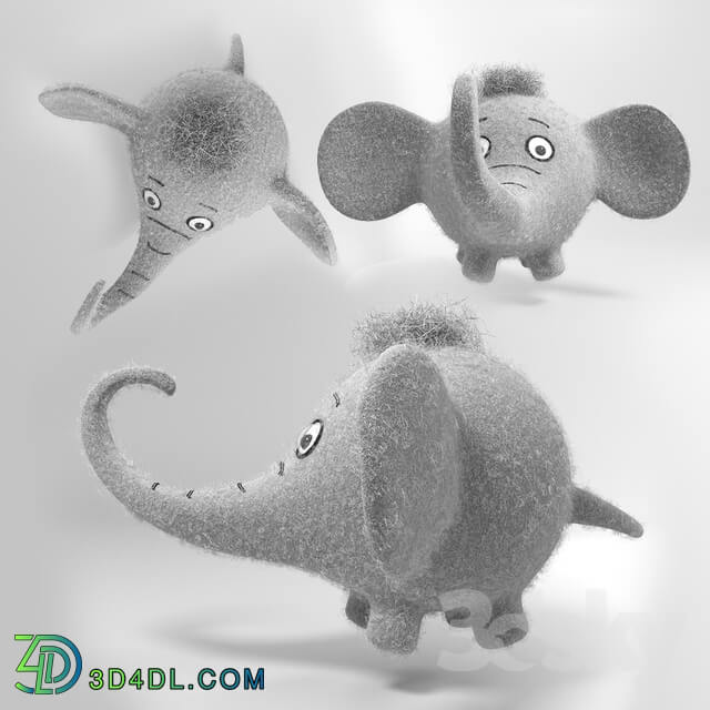 Toy - Felt gray elephant