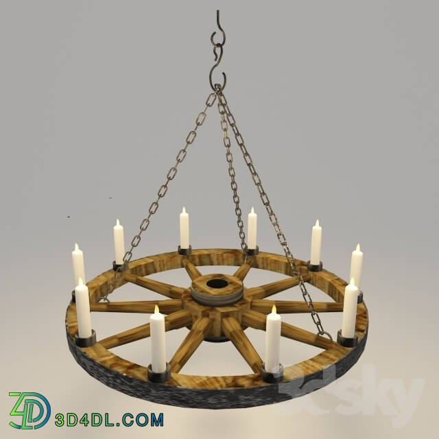 Ceiling light - Chandelier made of wheels of carts