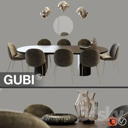 Table _ Chair - Gubi Dining Set 1 