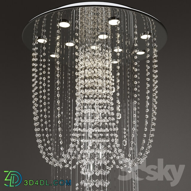 Ceiling light - Crystal World 13-Light Chrome Flushmount