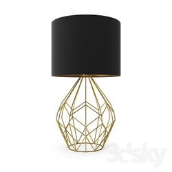 Table lamp - 95186 Table lamp PEDREGAL_ 1х60W _E27__ Ø350_ H645_ steel_ brass _ cloth_ black_ gold 