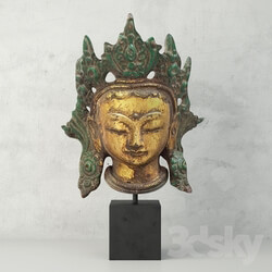 Other decorative objects - Cast Iron Kwan Yin Head 
