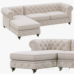 Sofa - Restoration Hardware Petite Kensington Upholstered Left-Arm Chaise Sectional 