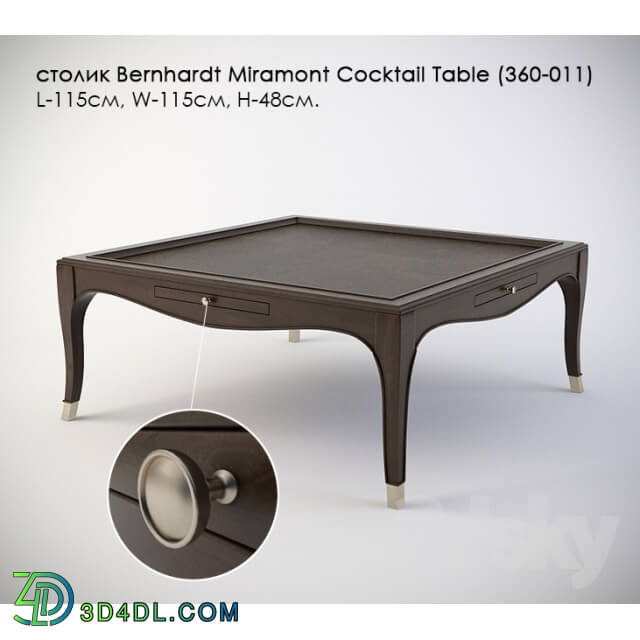 Table - table Bernhardt Miramont Cocktail Table _360-011_