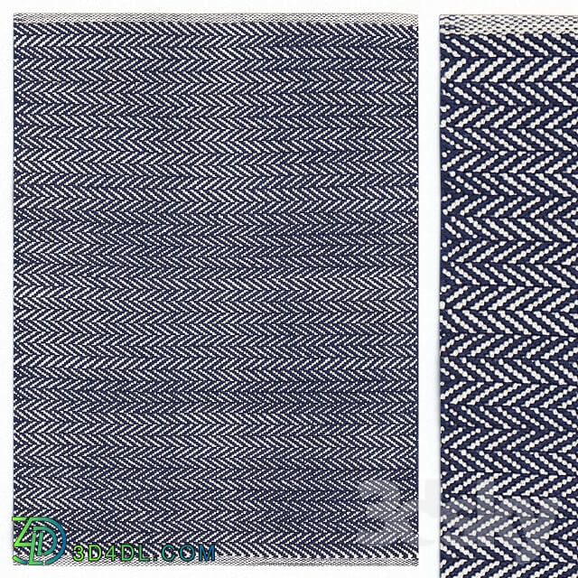 Carpets - Carpet Dash _amp_ Albert Herringbone Indigo Woven Cotton Rug