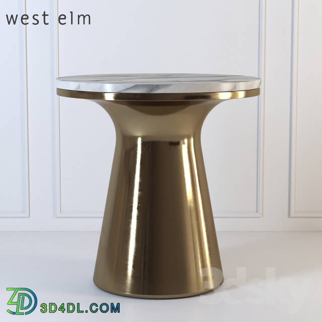 Table - Marble Topped Pedestal Side Table