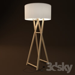 Floor lamp - Wooden floor lamp 