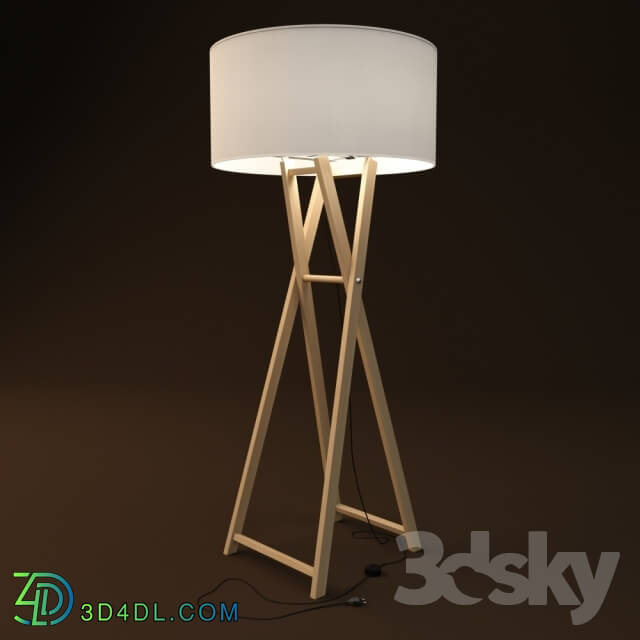 Floor lamp - Wooden floor lamp