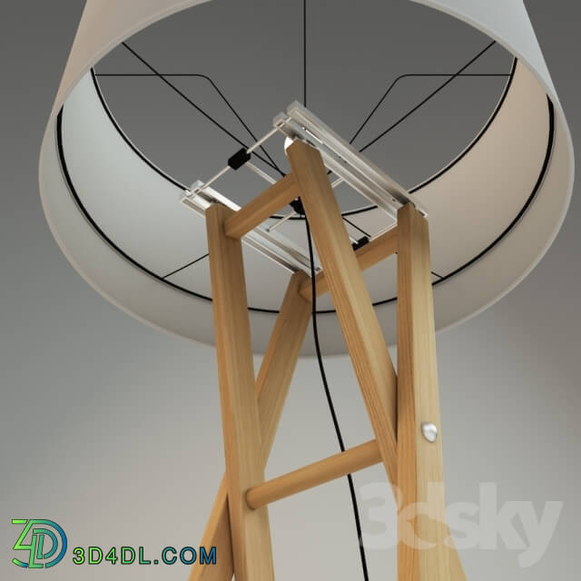 Floor lamp - Wooden floor lamp