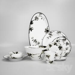 Tableware - Black Orchid Dining Set 
