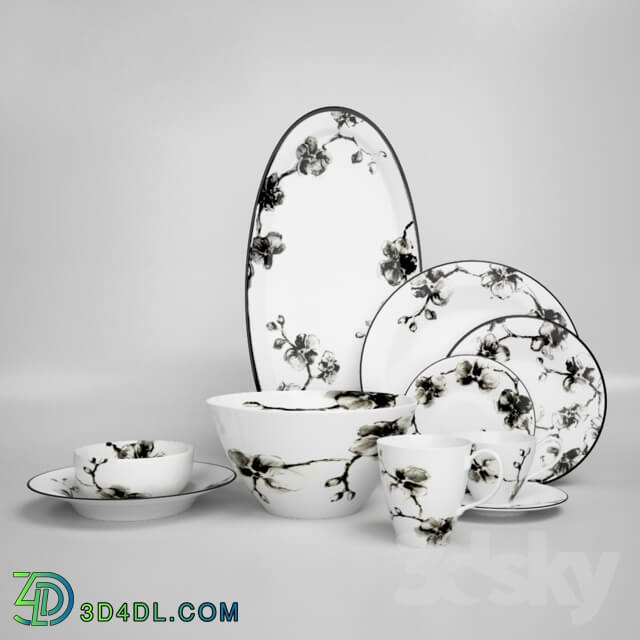 Tableware - Black Orchid Dining Set