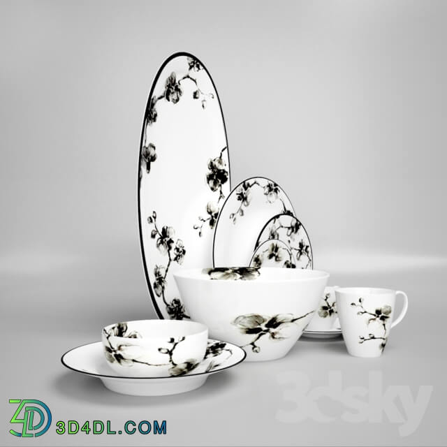 Tableware - Black Orchid Dining Set