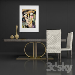 Table _ Chair - Signorini _ Coco Monogram Dining Room 