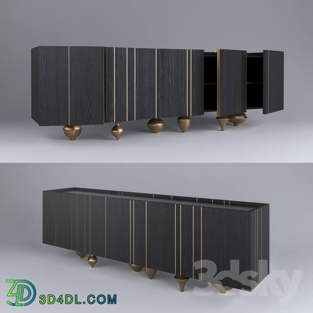 Sideboard _ Chest of drawer - Chest IL PEZZO Mancante black