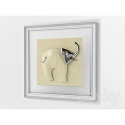 Other decorative objects - Bas-relief _Combative elephant_ 