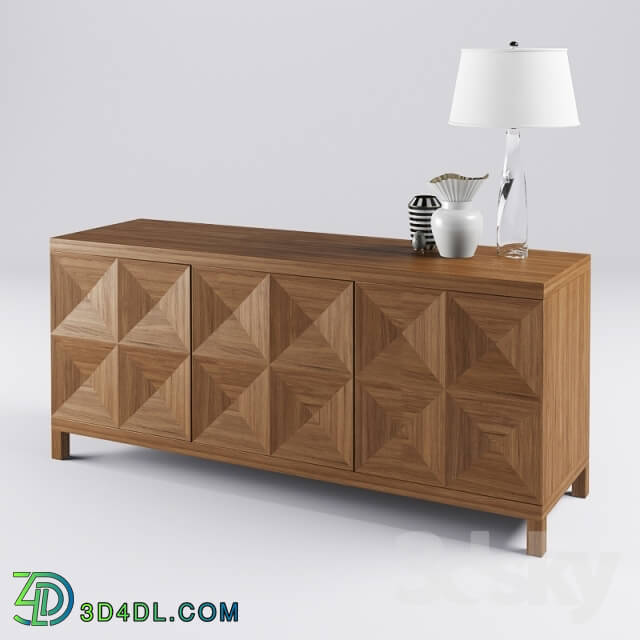 Sideboard _ Chest of drawer - Noir - 3 Door Quadrant Sideboard