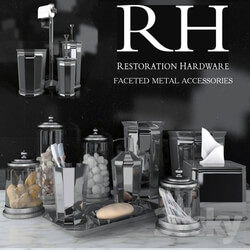 Bathroom accessories - RH FACETED METAL ACCESSORIES 
