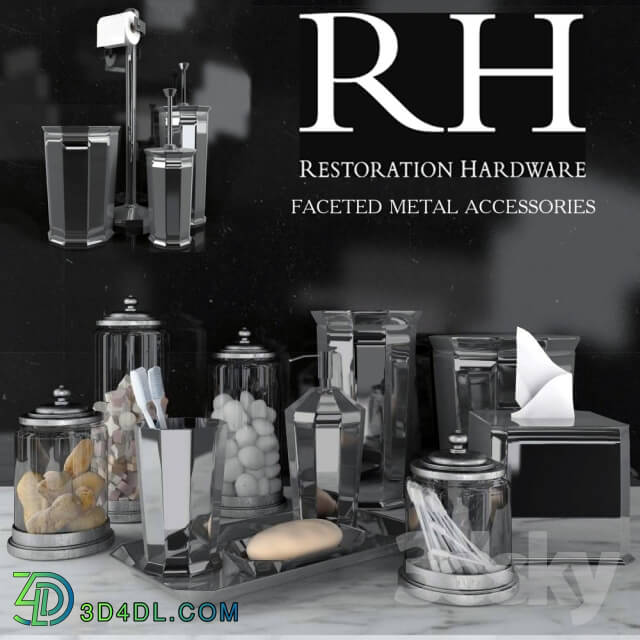 Bathroom accessories - RH FACETED METAL ACCESSORIES