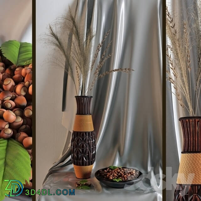 Decorative set - Decor with a vase and nuts