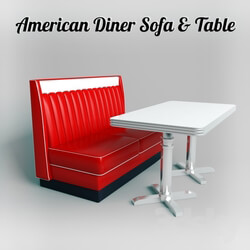 Sofa - A sofa and table - American Diner 
