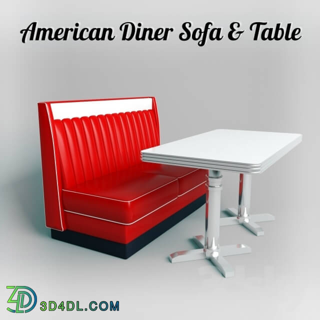 Sofa - A sofa and table - American Diner