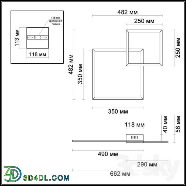 Wall light - Wall-ceiling lamp ODEON LIGHT 3558 _ 18CL QUADRALED