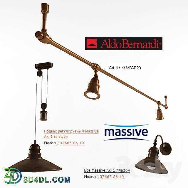 Ceiling light - Set lighting bronze Massive_ Aldo Bernardi