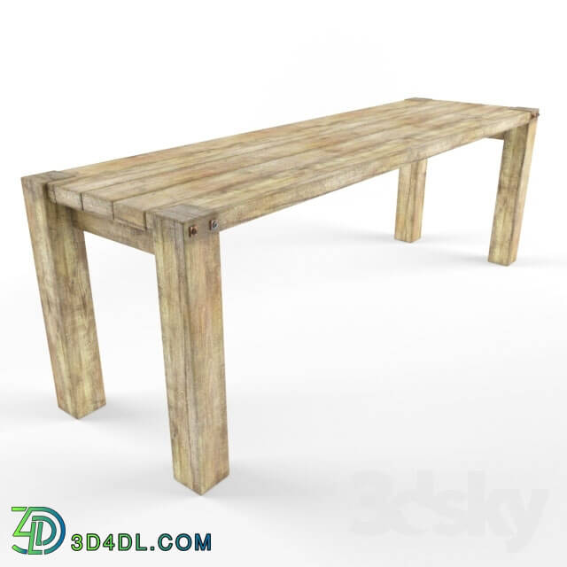 Table - Table of untreated wood