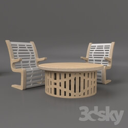 Table _ Chair - table chair made of plywood _Lignum_ 
