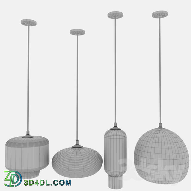 Ceiling light - a set of glass lamps _03_