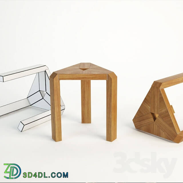 Chair - Chair trio-oak-stoo