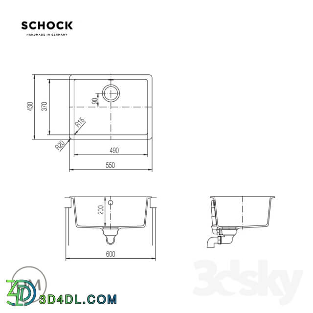 Sink - Kitchen sink Schock Quadro 60