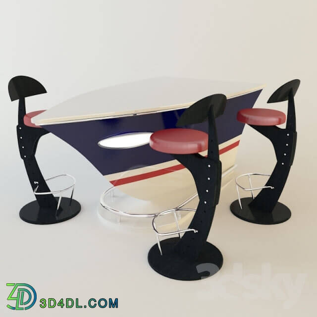Table _ Chair - Bar counter in the form of a ship