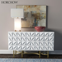 Chest Barrington Console and the lamp Alabaster Block Table Lamp 