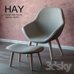 Arm chair - Hay lounge chair AAL82 and ottoman AAO03 