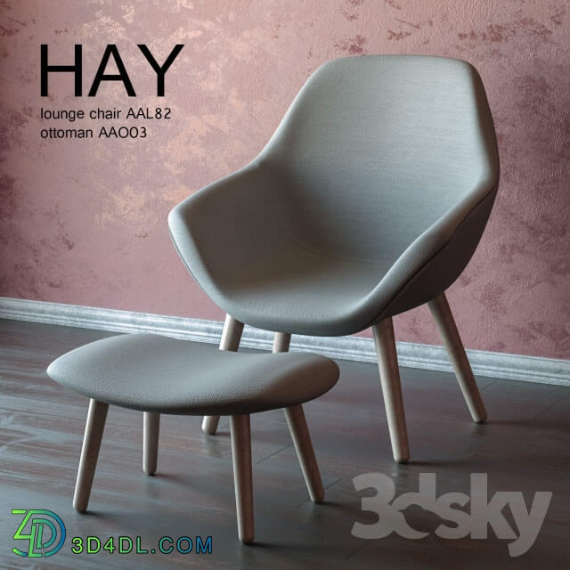 Arm chair - Hay lounge chair AAL82 and ottoman AAO03