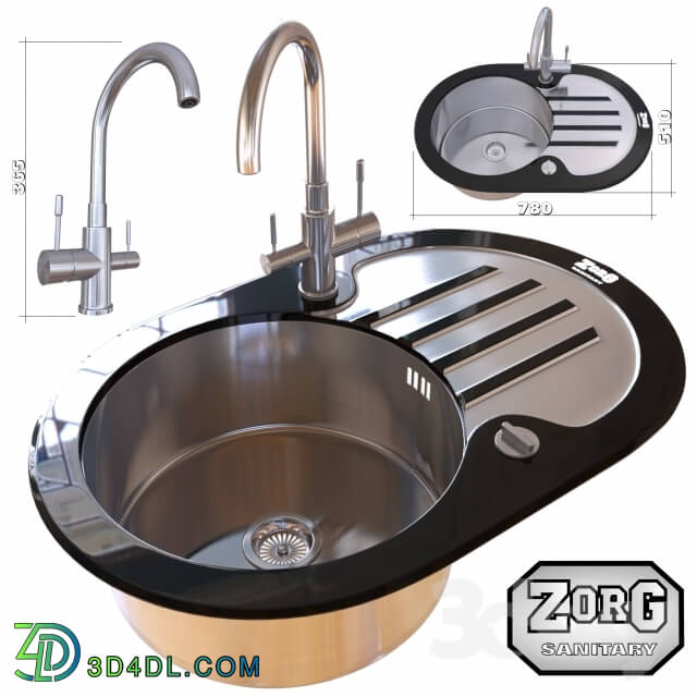 Sink - Kitchen sink and faucet ZorG