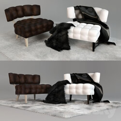 Arm chair - Armchair_ Silk_ Fur_ Carpet 