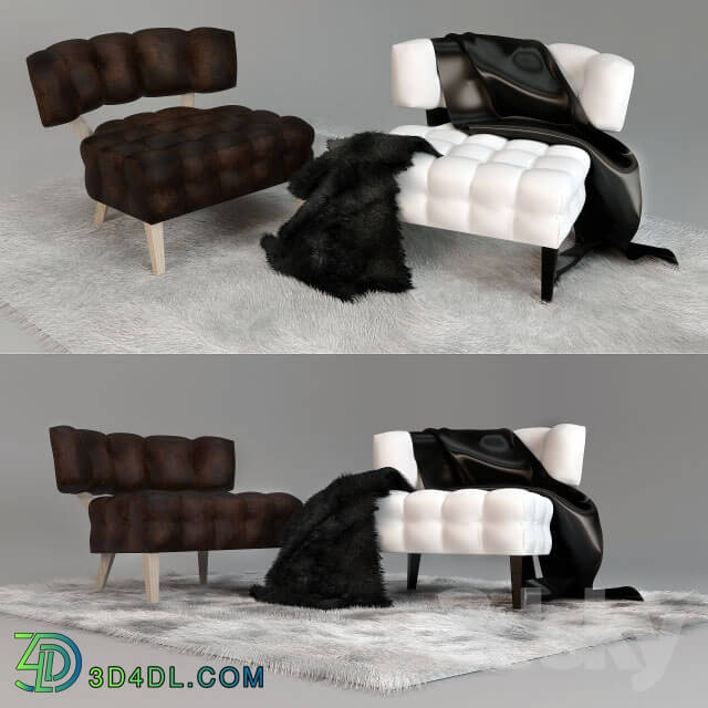 Arm chair - Armchair_ Silk_ Fur_ Carpet