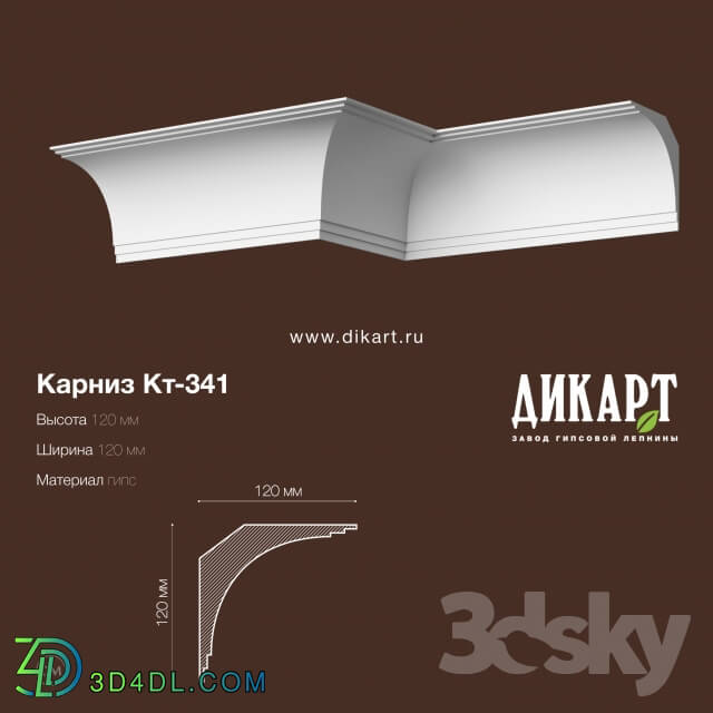 Decorative plaster - KT-341.120Hx120mm